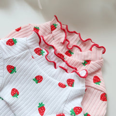 Strawberry Ruffle Tee (White)