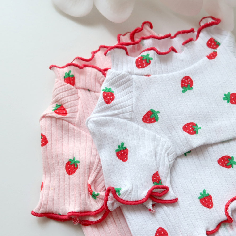 Strawberry Ruffle Tee (Pink)