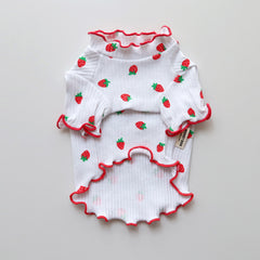 Strawberry Ruffle Tee (White)