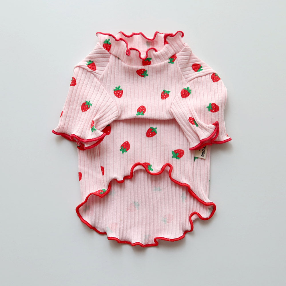 Strawberry Ruffle Tee (Pink)