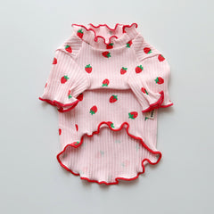 Strawberry Ruffle Tee (Pink)