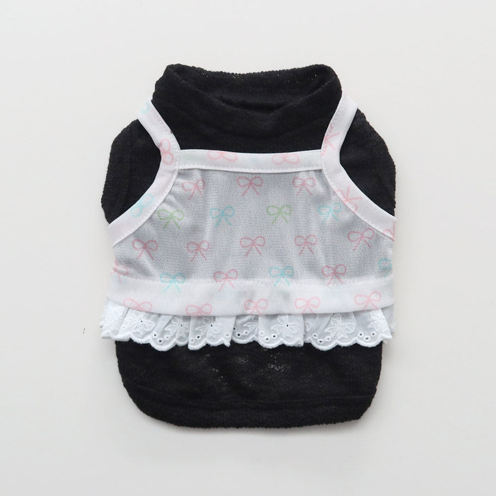 Ribbon Mesh Inner Tee (Black)