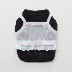 Ribbon Mesh Inner Tee (Black)