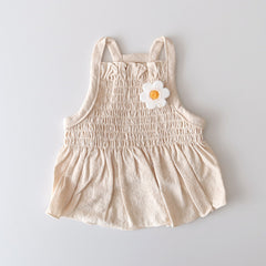 Linen Smock Dress (Beige)