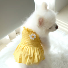 Linen Smock Dress (Yellow)