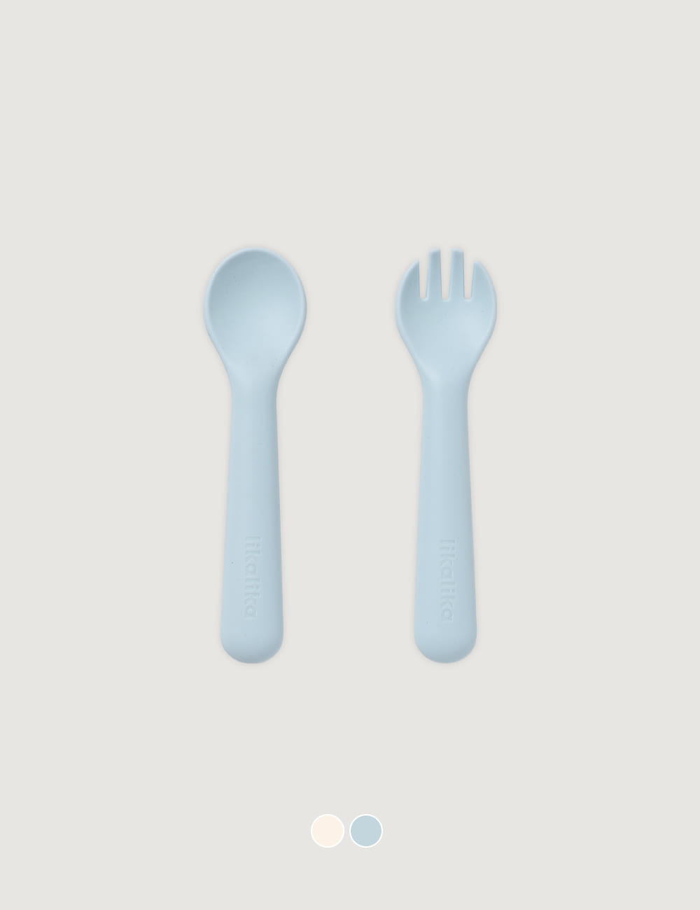 Nouveau Silicone Meal Spoon & Fork Set 2 Colors