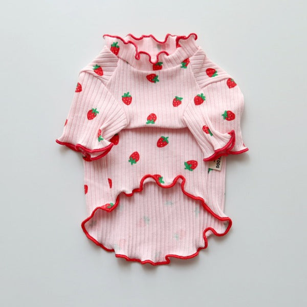 Strawberry Ruffle T-Shirt – Pink