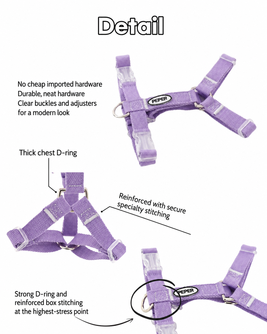 Color On H Harness hardware details in English