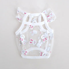 Bunny Mesh Frill Top – White