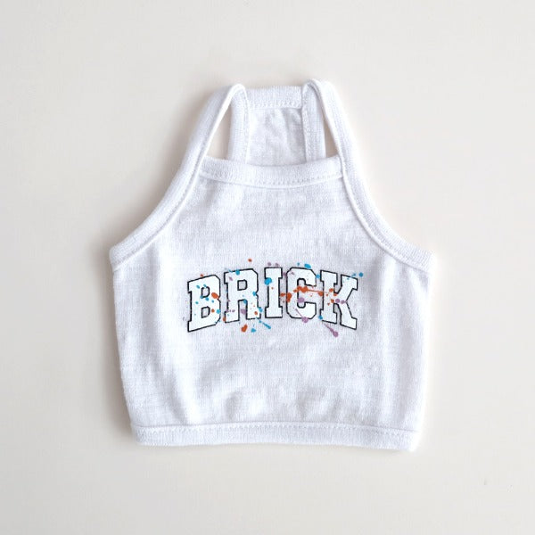 Brick Slub Sleeveless Top – White