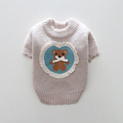 Lovely Bear Knit Sweater – Light Beige
