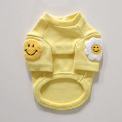 Smile Embroidered T-Shirt – Yellow