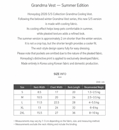 Grandma Summer Vest English product information and size guide