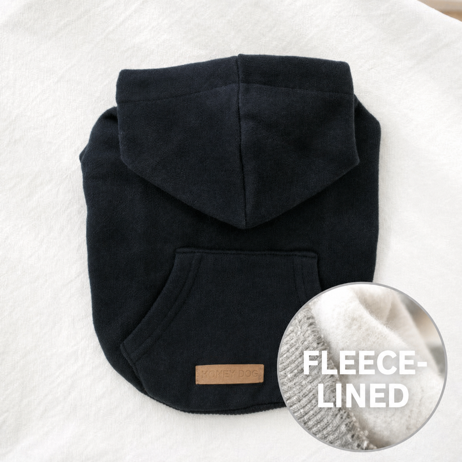 Plain Fleece-Lined Hoodie – Navy