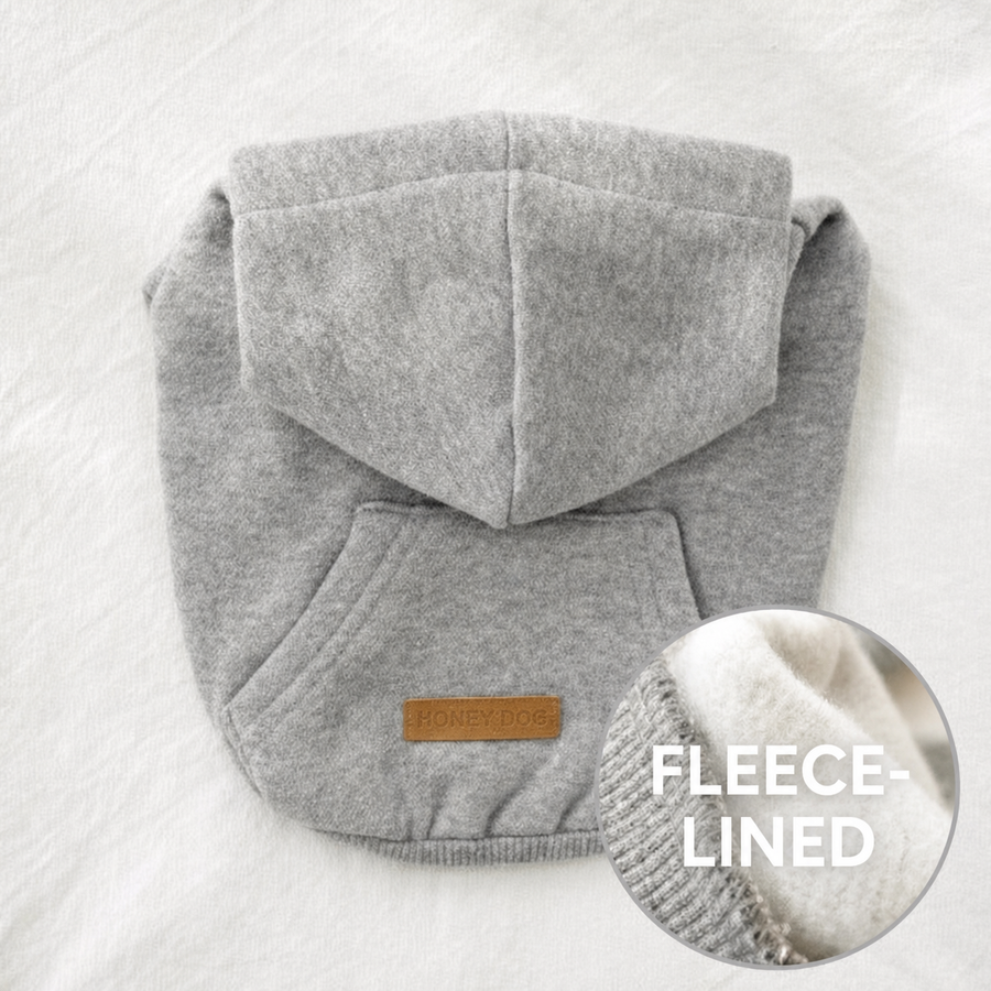 Plain Fleece-Lined Hoodie – Gray