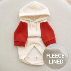 Fleece-Lined Raglan Hoodie – Red