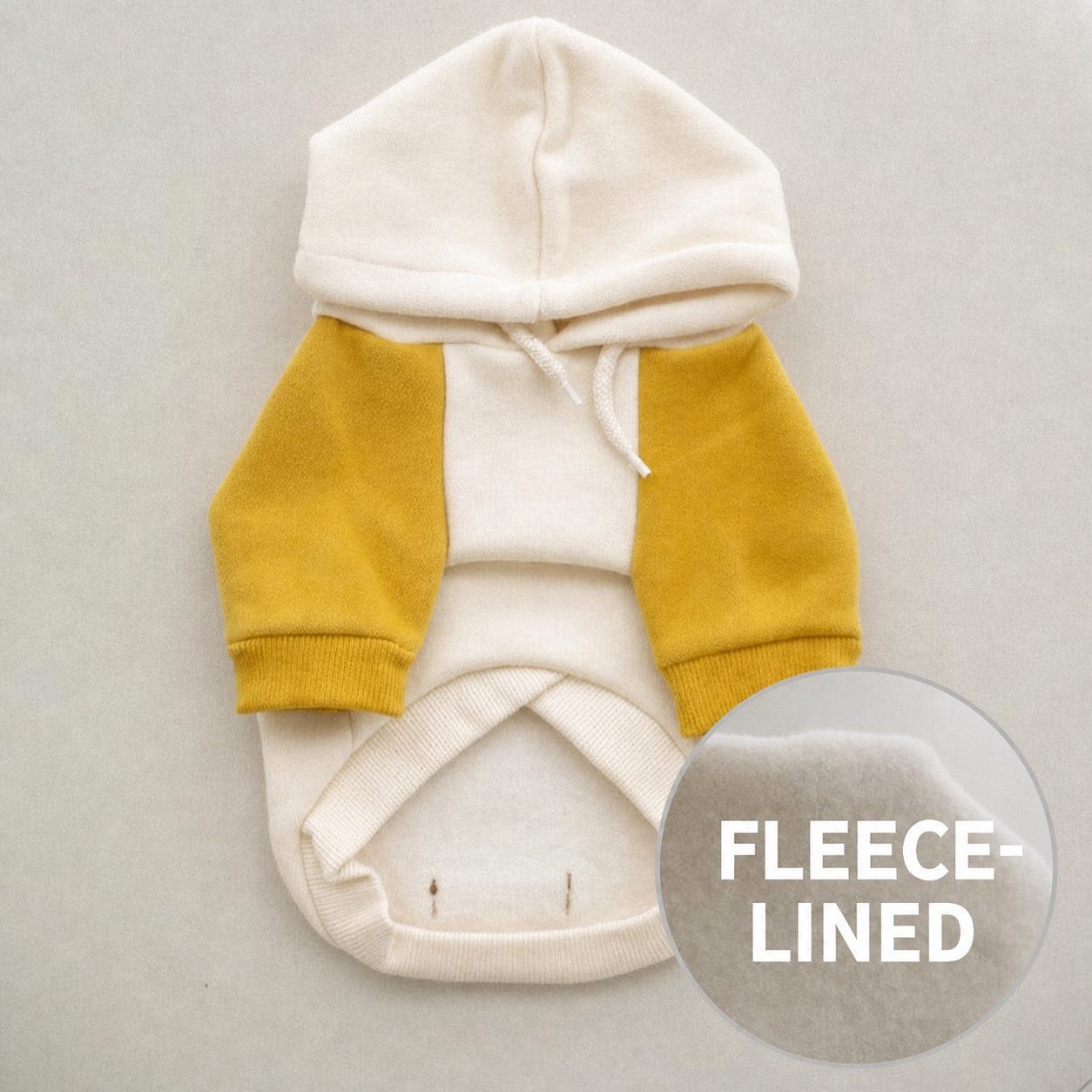 Fleece-Lined Raglan Hoodie – Yellow