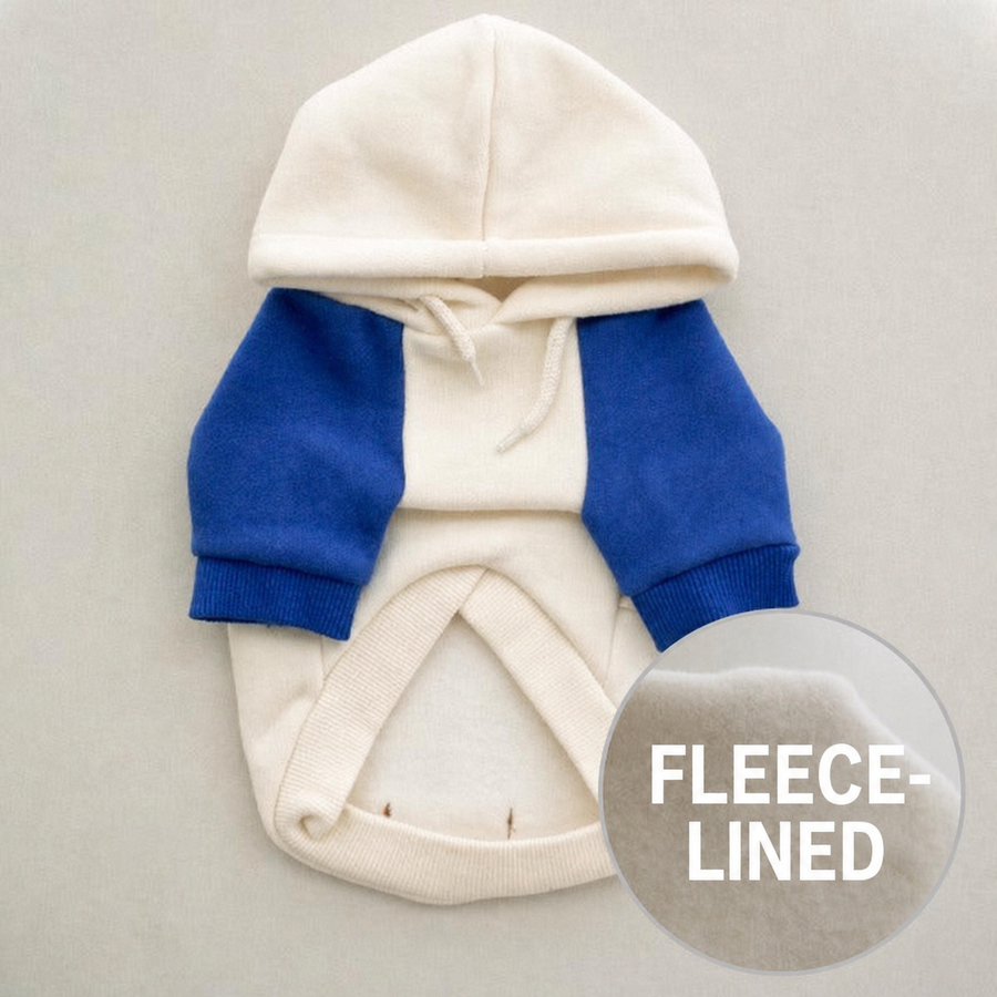 Fleece-Lined Raglan Hoodie – Blue