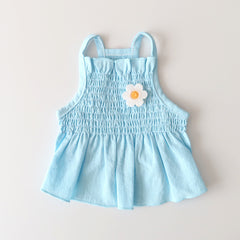 [Additional Color] Linen Smocked Dress – Sky Blue product photo 1
