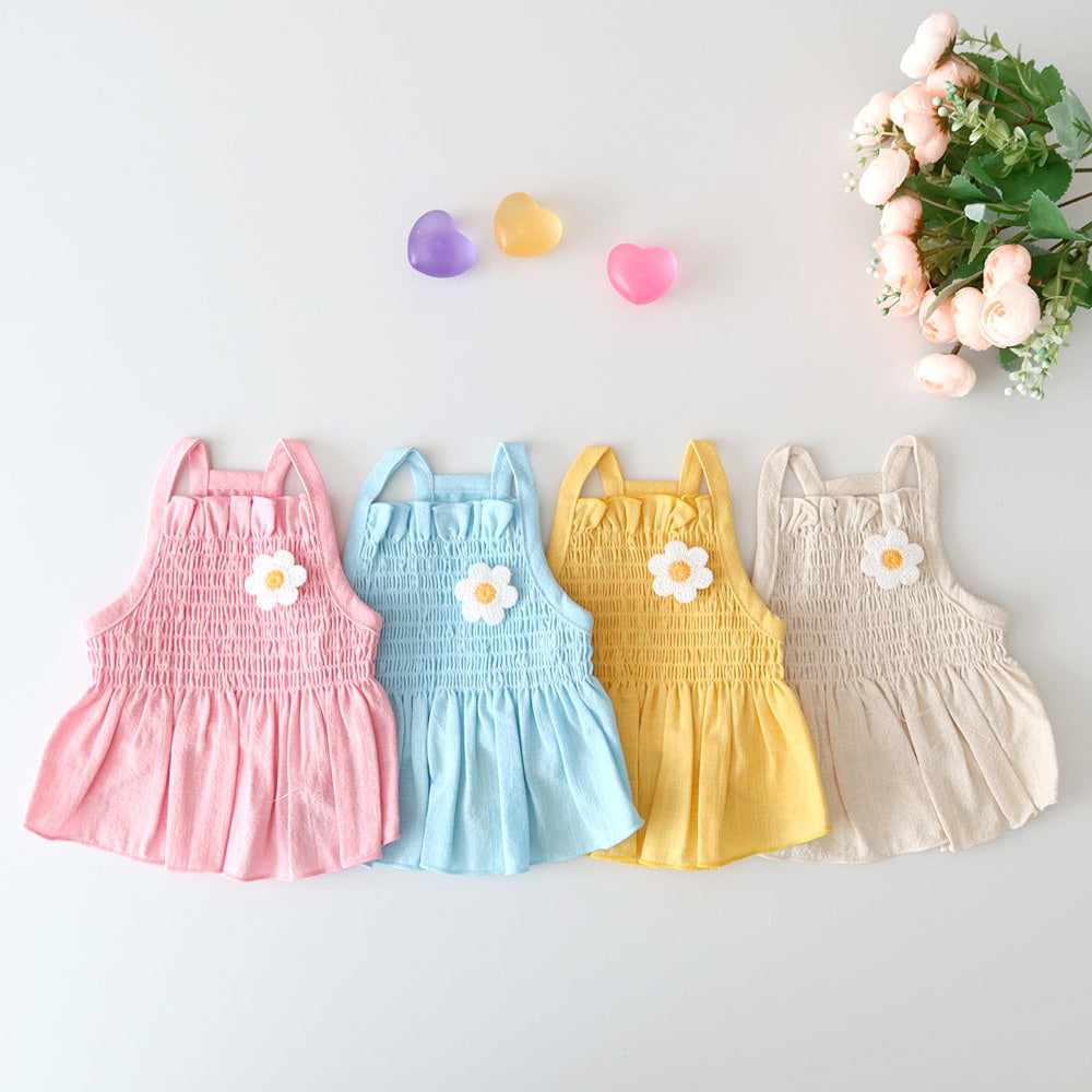 [Additional Color] Linen Smocked Dress – Sky Blue product photo 3