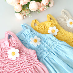 [Additional Color] Linen Smocked Dress – Sky Blue product photo 4
