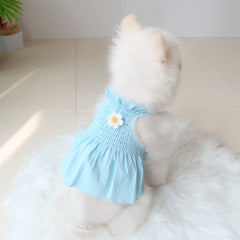 [Additional Color] Linen Smocked Dress – Sky Blue product photo 8
