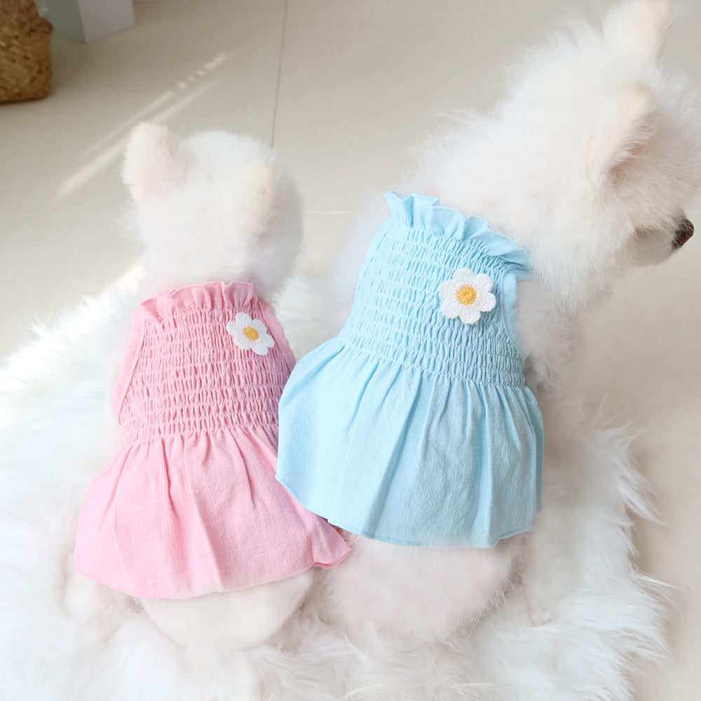 [Additional Color] Linen Smocked Dress – Sky Blue product photo 13