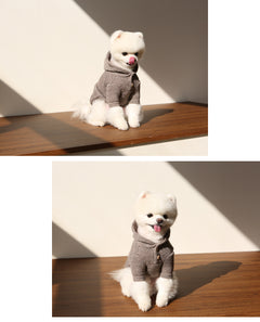 Knit Button Hood – Ash Brown