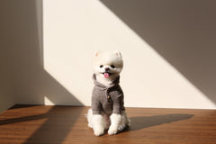 Knit Button Hood – Ash Brown