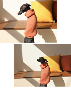 Knit Button Hood – Coral Orange