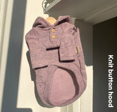 Knit Button Hood – Lavender