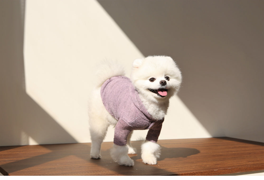 Knit Button Hood – Lavender