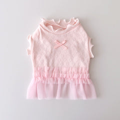 Cotton Heart Ruffle Dress (Pink)